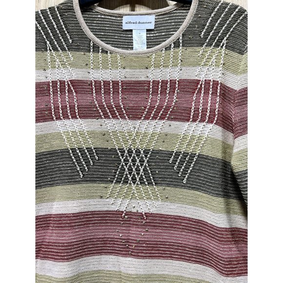 Alfred Dunner - Women's Cedar Canyon Embroidered Striped Sweater - Multicolor - Picture 16 of 16